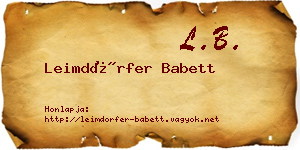 Leimdörfer Babett névjegykártya